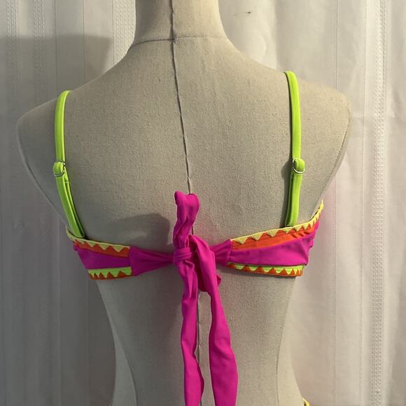 Sexy body 2-piece Color Block ,High Cut,Mid Waisted,Bandeau Adjustable Straps M - Picture 8 of 14